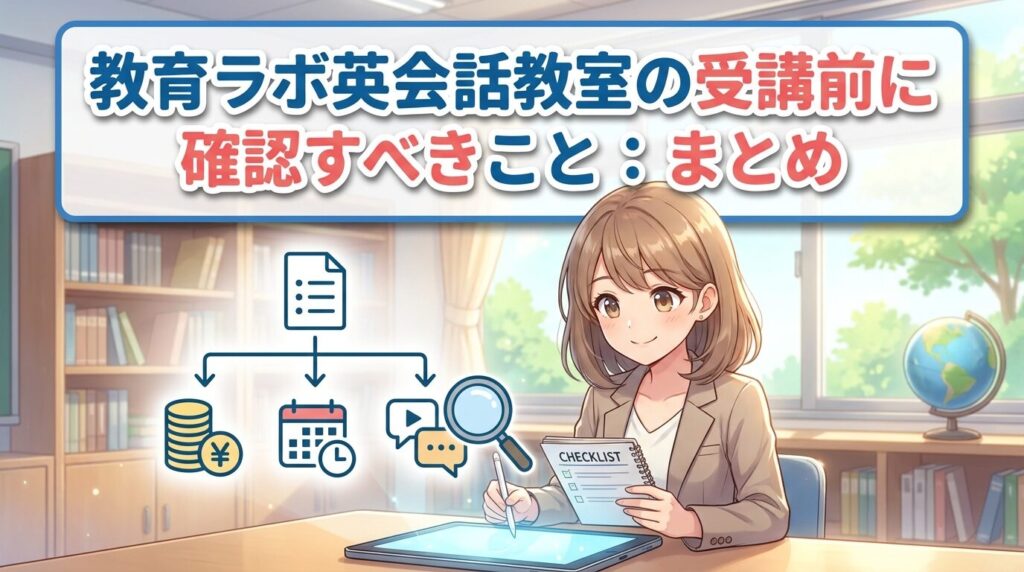 まとめ:エデュケーションラボの英会話を申し込む前に確認したいこと