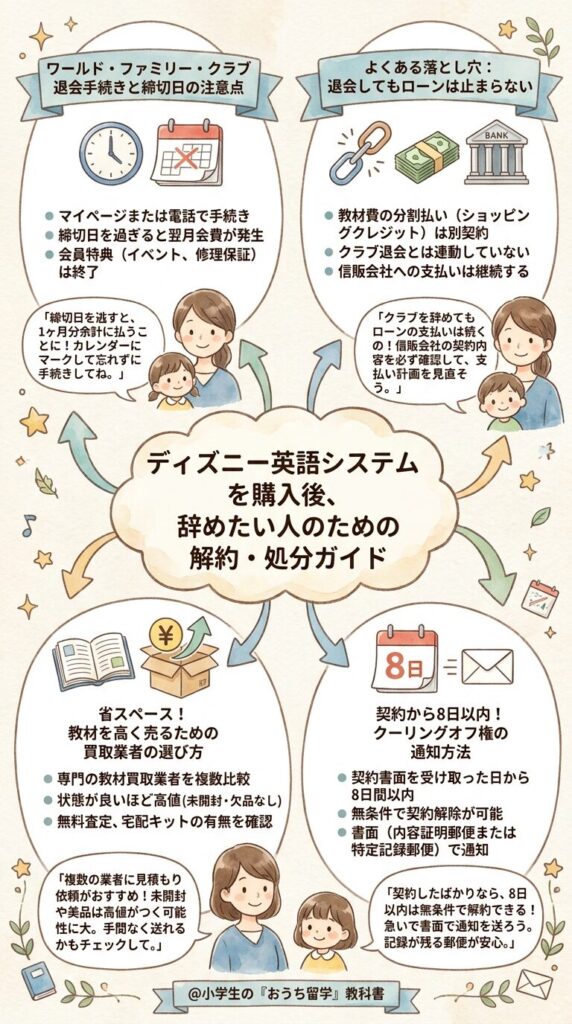 購入後にディズニー英語システムを辞めたい人の解約と処分ガイド
