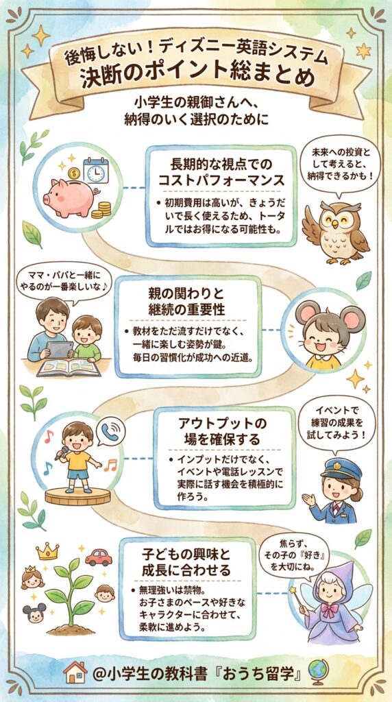 まとめ:ディズニー英語システムで後悔しない判断軸の総点検