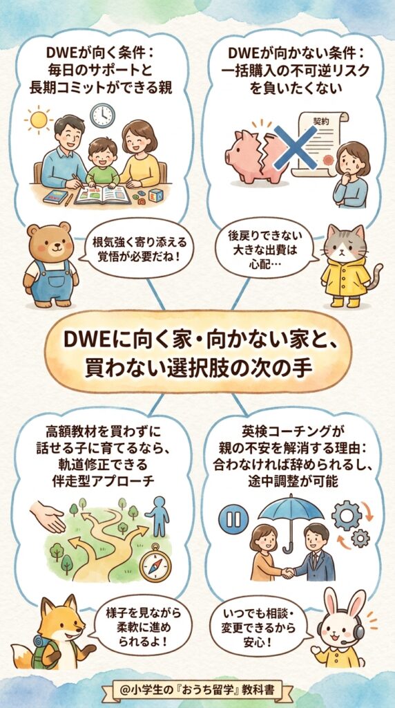 DWEが合う家庭・合わない家庭と買わない選択をした人の次の一手