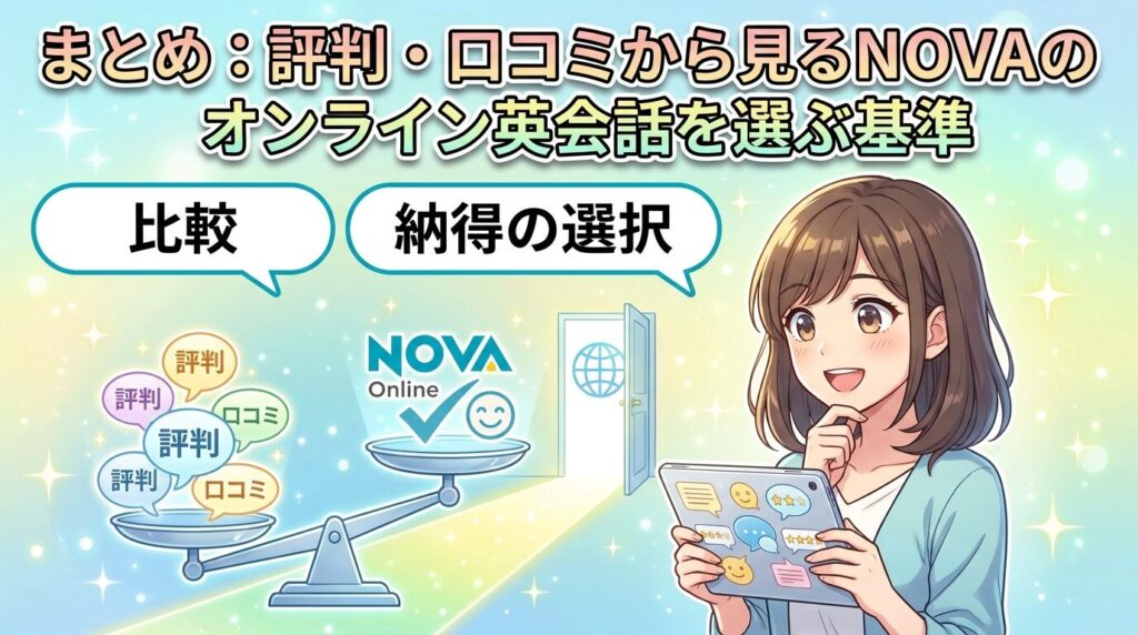 まとめ:NOVAオンライン英会話の口コミでわかった安心して選ぶための判断軸