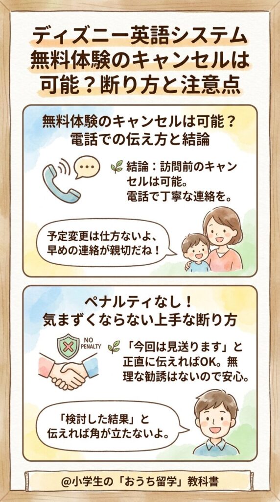 体験前ならディズニー英語システムのキャンセルもできる?断り方と注意点