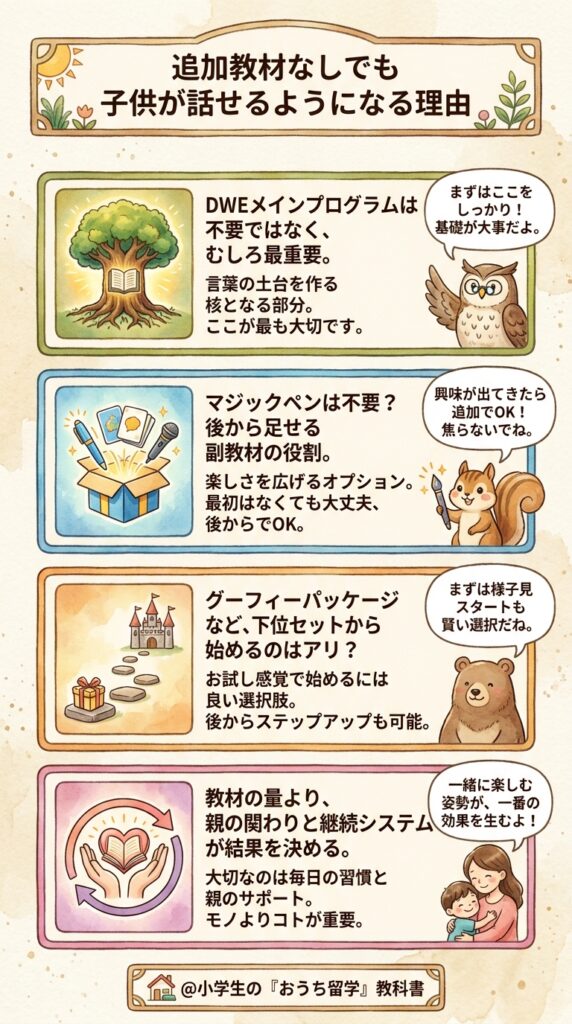 なぜ上位教材を足さなくても話せる子は育つのか