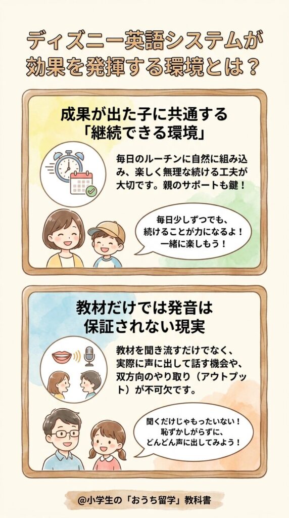 ディズニー英語システムの分割払いが効果につながる維持環境とは