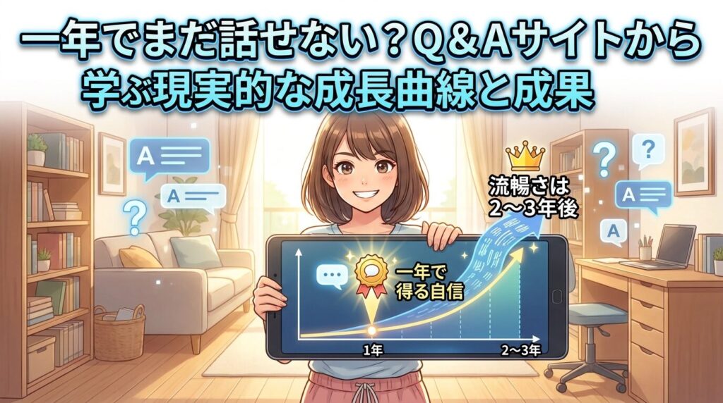 1年やっても全く話せない?知恵袋に学ぶリアルな成長曲線と続けた結果