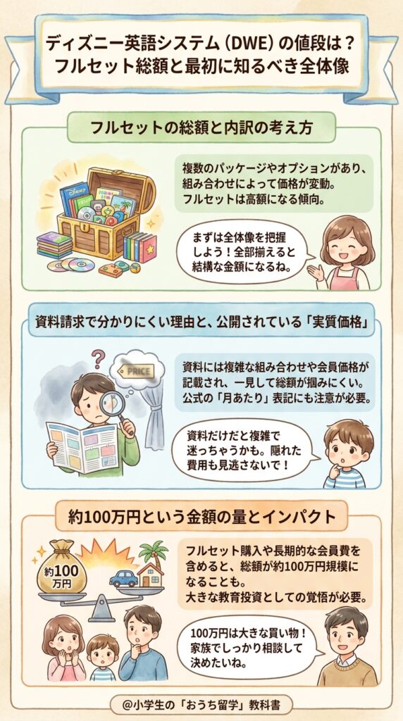 ディズニー英語システムの値段はいくら?フルセット総額と最初に知るべき全体像