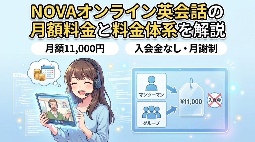 NOVAオンライン英会話の口コミでも気になる月会費と料金体系を解説