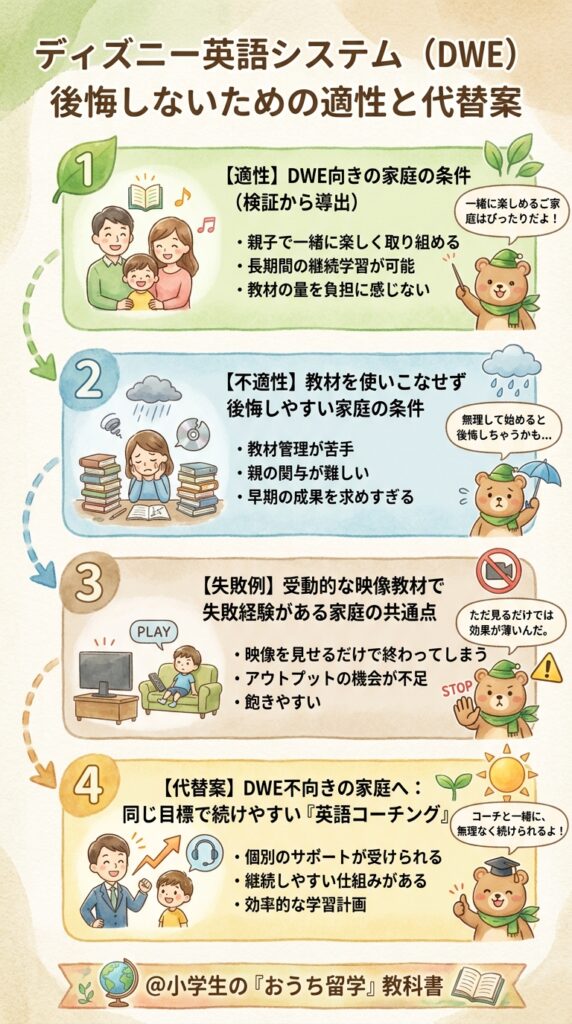 ディズニー英語システムで後悔しないための向き不向き判定と別の選択肢