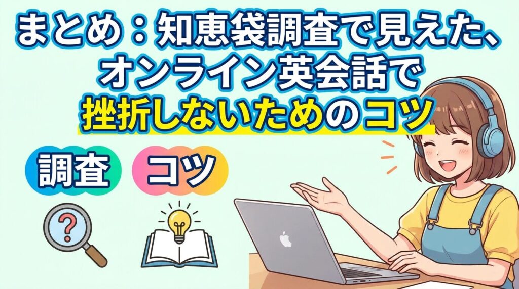 まとめ:オンライン英会話で全く話せないを脱出するために今日からできること