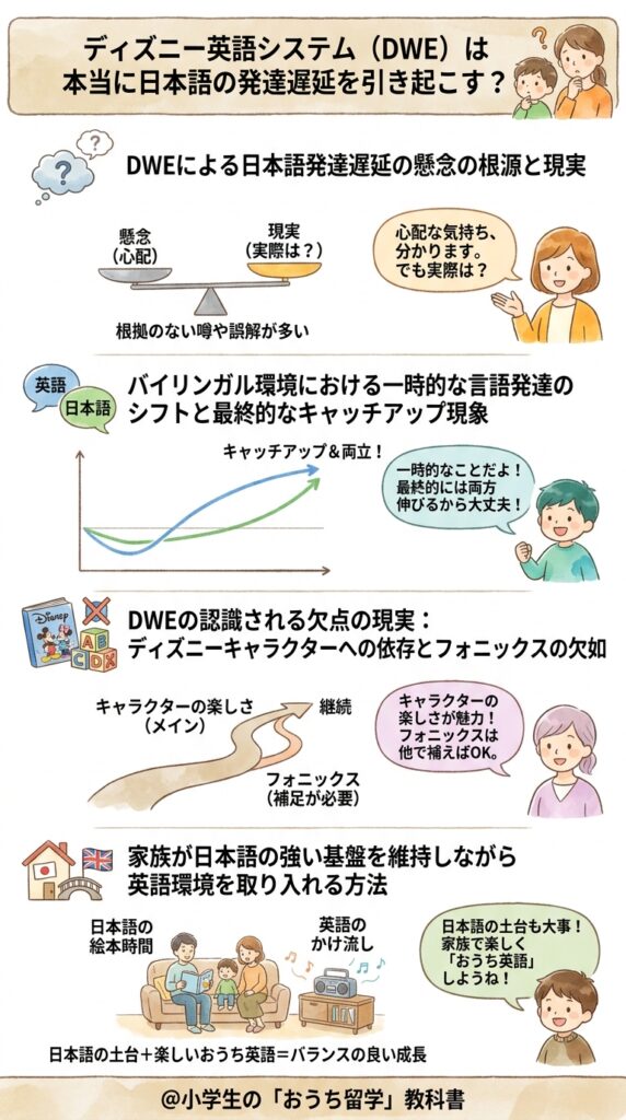 ディズニー英語システムで日本語が遅れるという弊害は本当に起きるのか