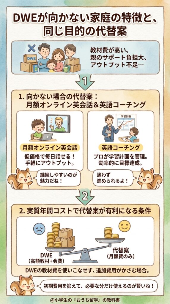 DWEが合わない家庭の特徴と、同じ目的でできる別の選択肢