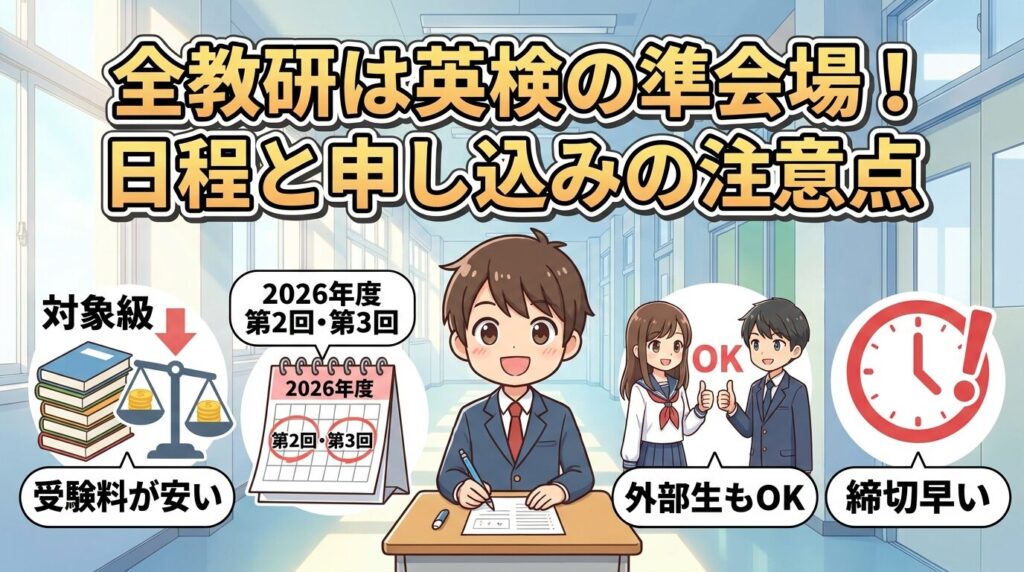 全教研は英検の準会場!日程と申し込みの注意点