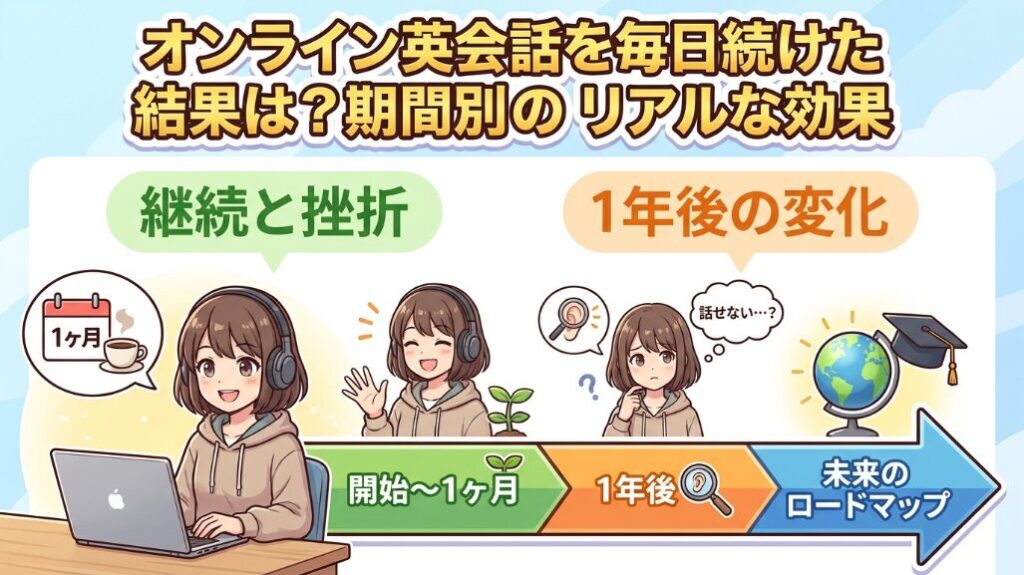 オンライン英会話を毎日続けた結果はどうなる?期間別のリアルな効果