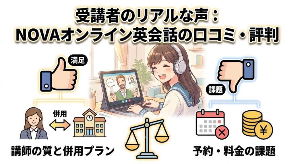 受講者のリアルな声でわかるNOVAオンライン英会話の口コミ・評判