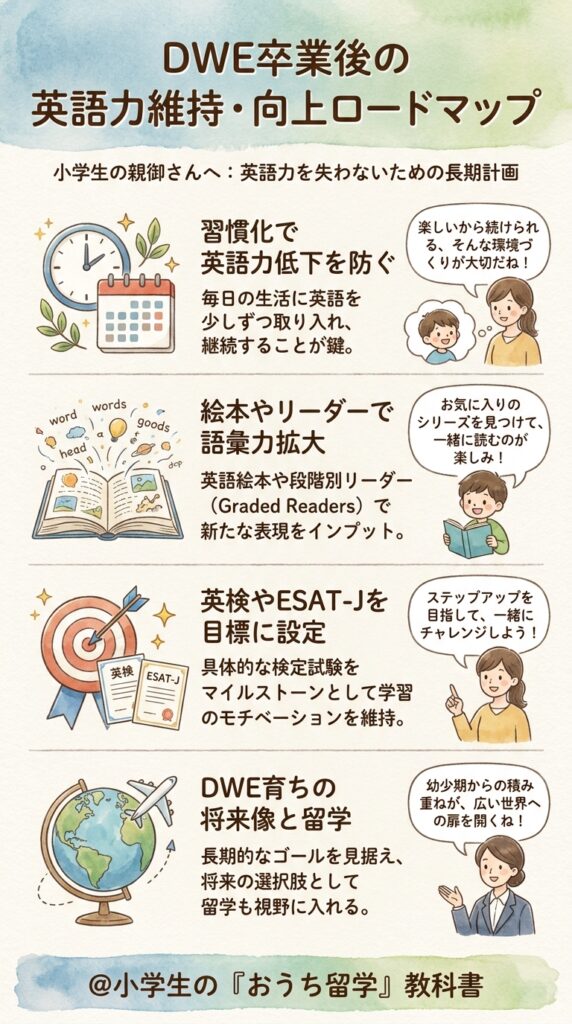 DWE卒業後の英語力を維持し伸ばす長期ロードマップ