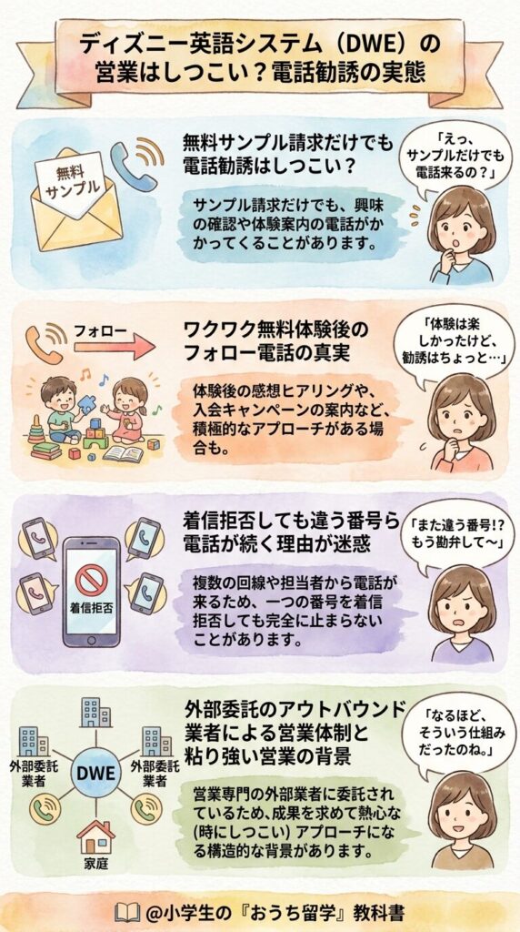 ディズニー英語システムの勧誘はしつこい？電話と営業の実態