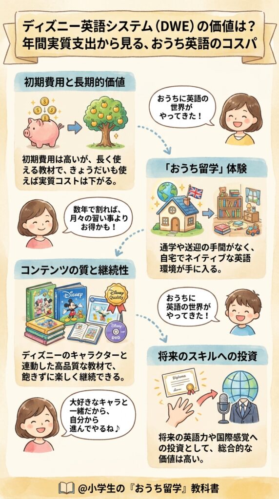 まとめ:ディズニー英語システムの値段を年間実支出で見て払う価値を見極める