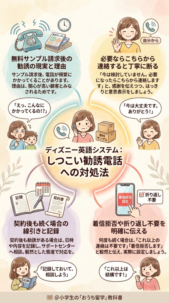 ディズニー英語システムがうざいと感じるしつこい営業への具体的な対処法
