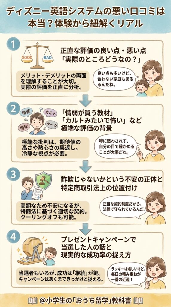 ディズニー英語システムの悪い口コミは本当か体験談から読み解く実態