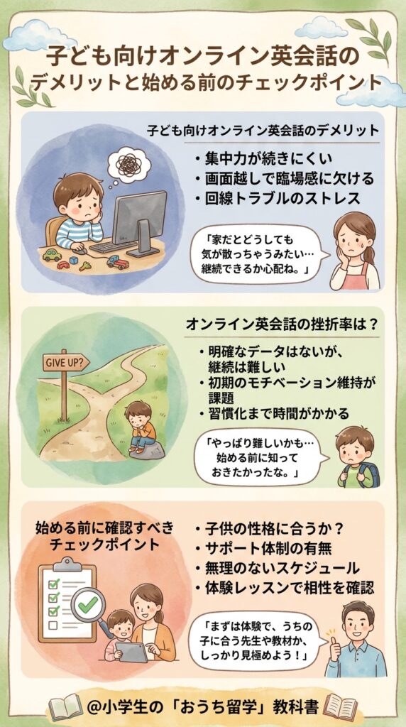 オンライン英会話が子供に難しいと言われるデメリットと始める前のチェックポイント