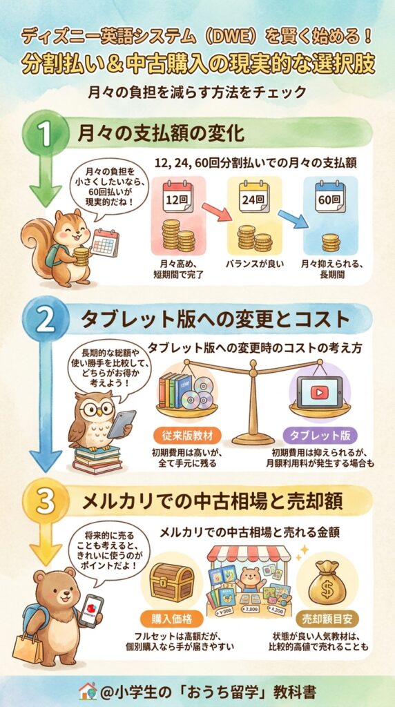 ディズニー英語システムの値段を分割払いと中古で抑える現実的な選択肢