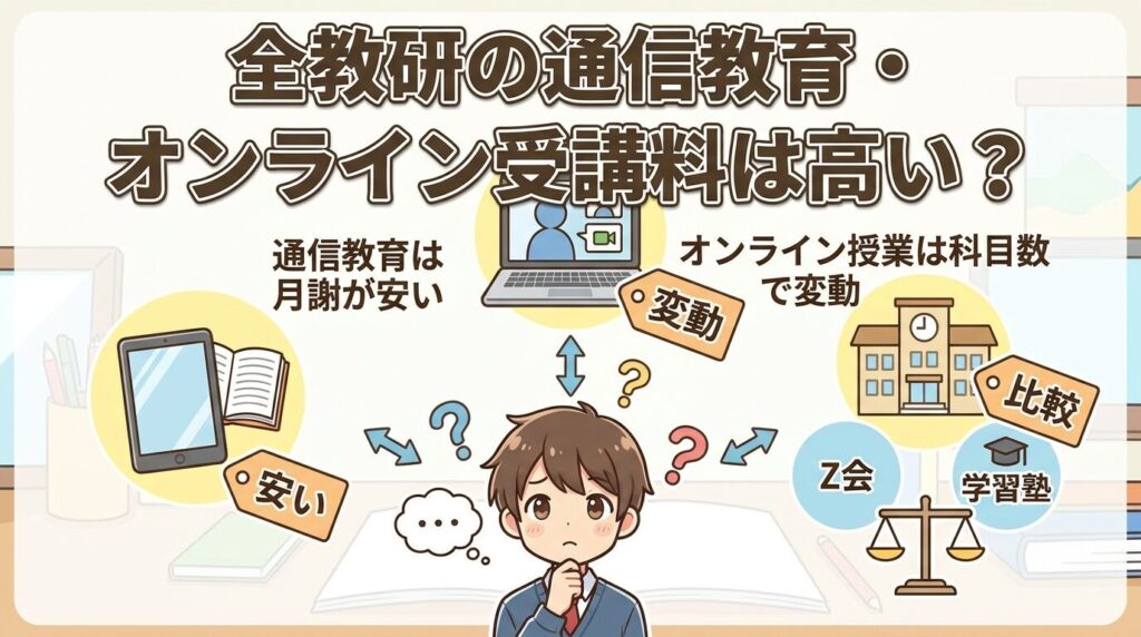 全教研のおうちで勉強コースとオンラインの料金はいくら?
