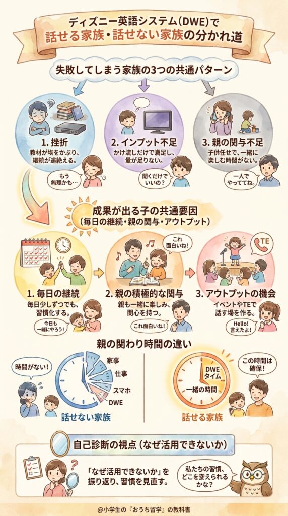 ディズニー英語システムで話せない家庭と話せる家庭を分ける条件