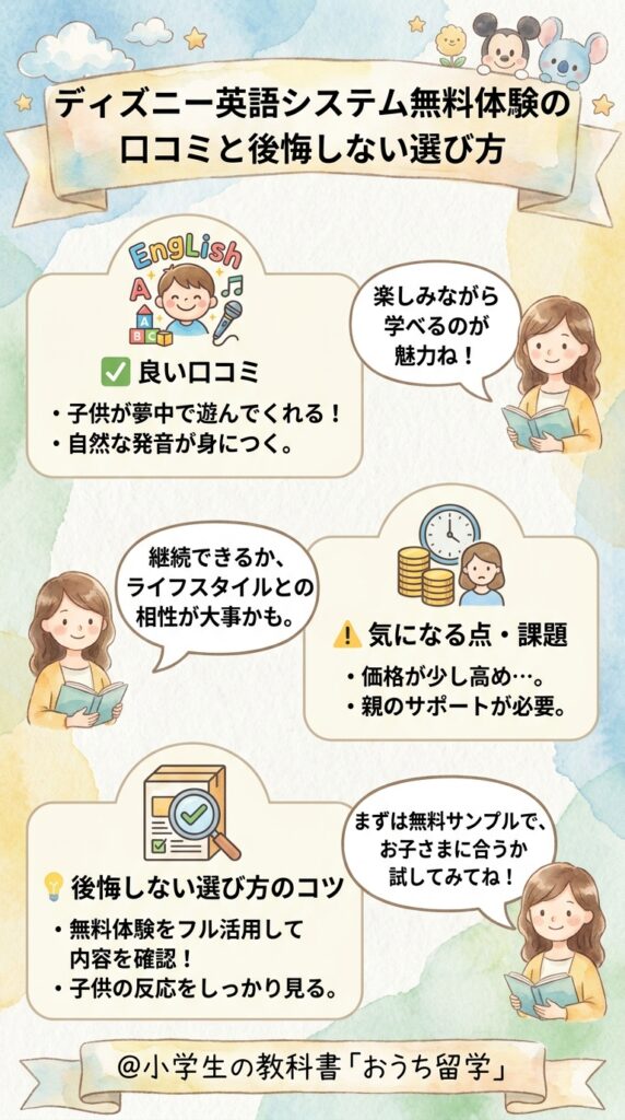 まとめ:ディズニー英語システム無料体験の口コミと後悔しない選び方