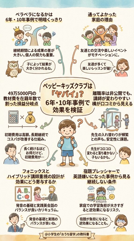 ペッピーキッズクラブはやばいのか、効果を6年と10年の実例で確かめる