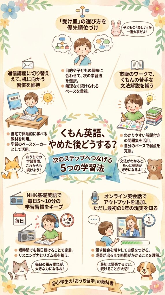 公文英語を辞めた後の受け皿|次につながる5つの学習法