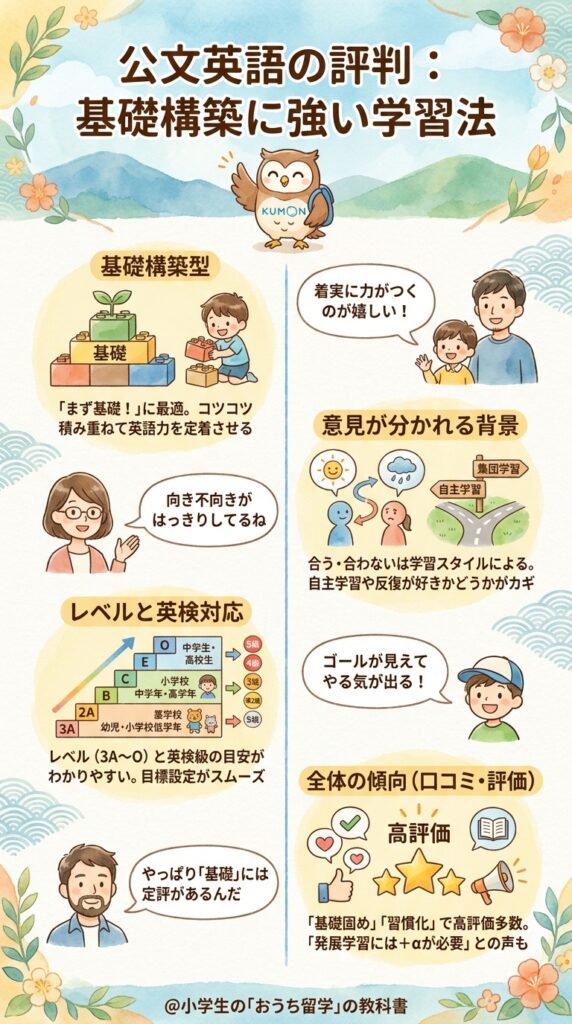 公文英語の評判をまず結論から|土台作りに強い学習法