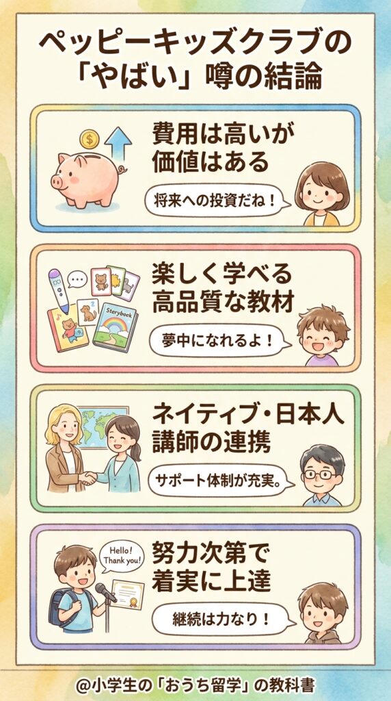 まとめ:ペッピーキッズクラブがやばいという噂の答え合わせ