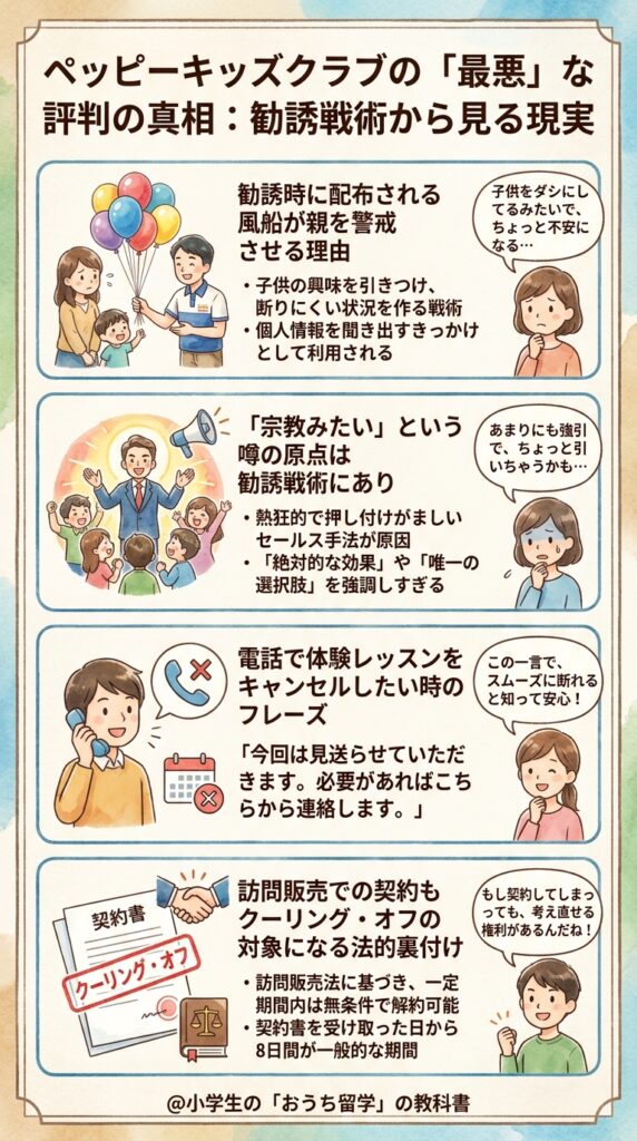 営業手法から見るペッピーキッズクラブのやばい評判の実態