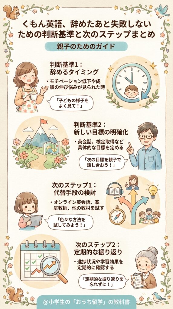 まとめ:公文英語を辞めた後に失敗しないための判断軸と次の一歩