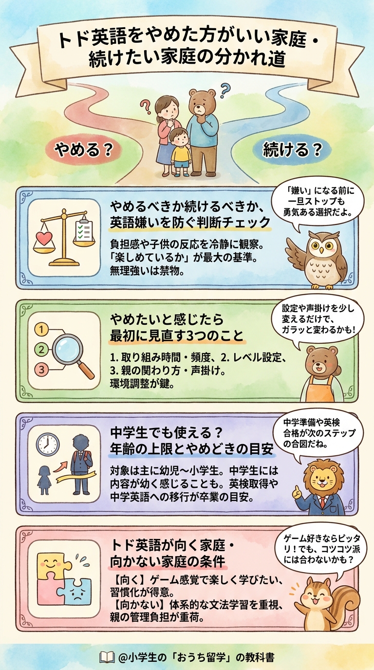 トド英語をやめた方がいい家庭・続けたい家庭の分かれ道