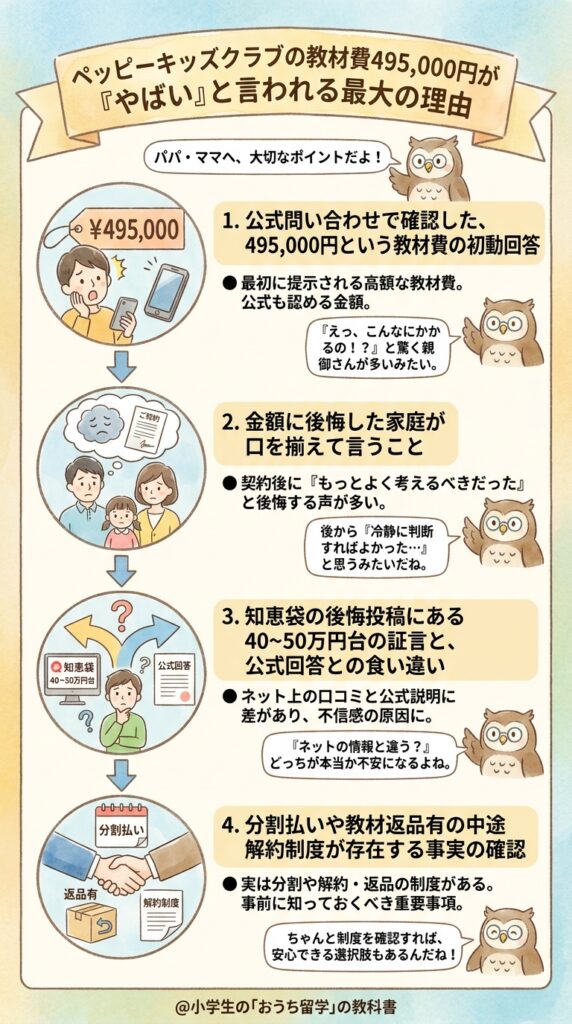 教材費495,000円がペッピーキッズクラブはやばいと言われる最大の理由