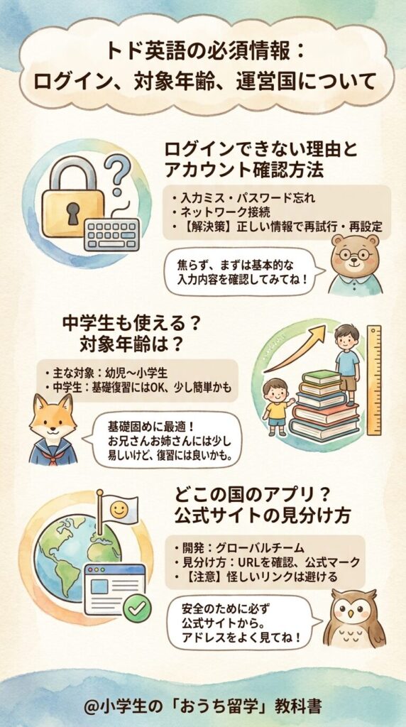 知っておきたいトド英語の基本情報とログイン・対象年齢・運営国